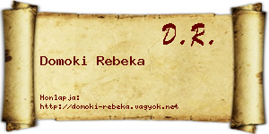 Domoki Rebeka névjegykártya